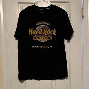 Hard Rock Cafe Black and Gold Tee
